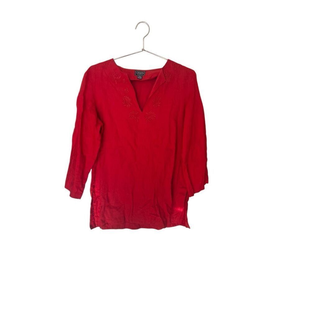 Chaps Classic Ralph Lauren linen red tunic